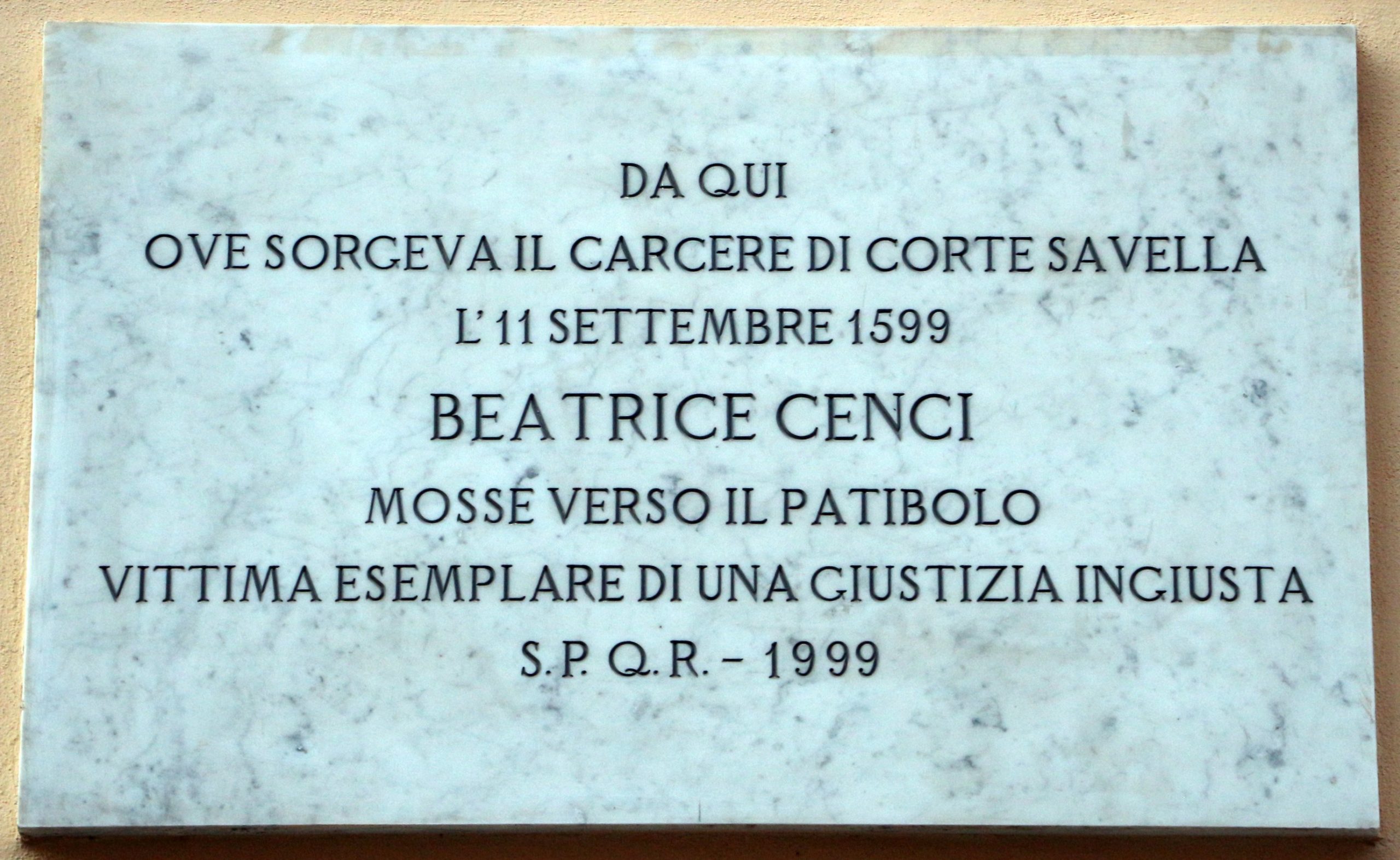 Beatrice Cenci Storia di sangue e ingiustizia 6/7 h 21:00